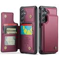 Custodia per Samsung Galaxy S25 FE Caseme C22 Portafoglio RFID - Rosso