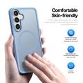 Custodia ibrida per Samsung Galaxy S25 FE Dux Ducis Yind - Compatibile con MagSafe - Azzurra