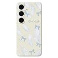 Samsung Galaxy S25 FE Custodia in TPU con motivo a piuma - Beige