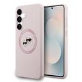 Custodia MagSafe in silicone liquido per Samsung Galaxy S25 FE Karl Lagerfeld Double Heads - Rosa