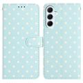 Custodia a portafoglio per Samsung Galaxy S25 FE con motivo a pois - Blu