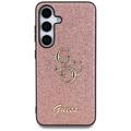 Custodia Guess Fixed Glitter 4G Metal Logo per Samsung Galaxy S25 - Rosa