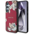 Custodia Samsung Galaxy S25 Guess Grained Printed Flower Pattern - Compatibile con MagSafe - Fucsia