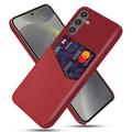 Custodia KSQ con Slot per Schede per Samsung Galaxy S25 - Rossa