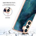 Custodia in TPU elettrolitico per Samsung Galaxy S25 con motivo marmorizzato IMD - verde