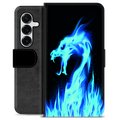 Samsung Galaxy S25+ Custodia Portafoglio - Drago di Fuoco Blu