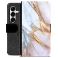 Samsung Galaxy S25+ Custodia Portafoglio - Marmo Elegante
