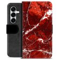Samsung Galaxy S25+ Custodia Portafoglio - Marmo Rosso
