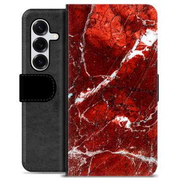 Samsung Galaxy S25+ Custodia Portafoglio - Marmo Rosso