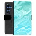 Samsung Galaxy S25 Custodia Portafoglio - Marmo Blu