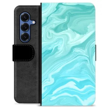 Samsung Galaxy S25 Custodia Portafoglio - Marmo Blu