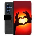 Samsung Galaxy S25 Custodia Portafoglio - Siluetta del Cuore