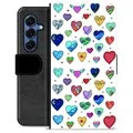 Samsung Galaxy S25 Custodia Portafoglio - Cuori