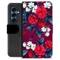 Samsung Galaxy S25 Custodia Portafoglio - Fiori Vintage