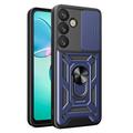 Custodia ibrida con anello rotante e protezione per fotocamera per Samsung Galaxy S25 - Blu