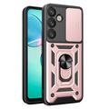 Custodia ibrida con anello rotante e protezione per fotocamera per Samsung Galaxy S25 - Rosa Oro