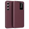 Custodia Samsung Galaxy S25 Smart Clear View con slot per schede - Rosso vino