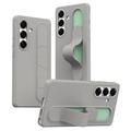 Custodia ibrida Smart Samsung Galaxy S25/S24 con impugnatura in piedi - Grigio titanio