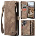 Custodia a portafoglio multifunzionale 2 in 1 Caseme 008 per Samsung Galaxy S25 Ultra - Marrone