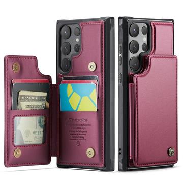 Custodia per Samsung Galaxy S25 Ultra Caseme C22 Portafoglio RFID - Rosso