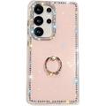 Custodia ibrida Samsung Galaxy S25 Ultra CrystalGlow con supporto per anello - Rosa