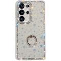 Custodia ibrida Samsung Galaxy S25 Ultra CrystalGlow con supporto per anello - Stelle / Trasparente