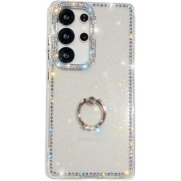 Custodia ibrida Samsung Galaxy S25 Ultra CrystalGlow con supporto per anello - Trasparente