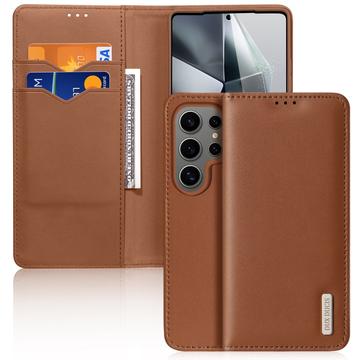 Custodia in Pelle a Portafoglio Samsung Galaxy S25 Ultra Dux Ducis Hivo - Marrone
