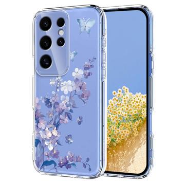Custodia in TPU con motivo floreale per Samsung Galaxy S25 Ultra - Viola