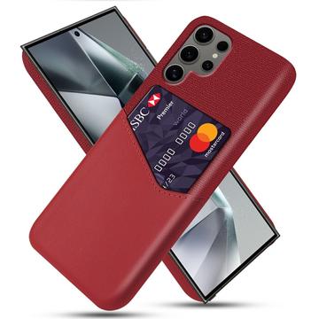 Custodia KSQ con Slot per Schede per Samsung Galaxy S25 Ultra - Rossa