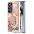 Custodia in TPU elettrolitico per Samsung Galaxy S25 Ultra con motivo marmorizzato IMD - Rosa
