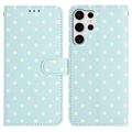 Custodia a portafoglio per Samsung Galaxy S25 Ultra con motivo a pois - Blu