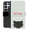 Samsung Galaxy S25 Ultra Custodia Portafoglio - Gatto Arrabbiato
