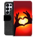 Samsung Galaxy S25 Ultra Custodia Portafoglio - Siluetta del Cuore