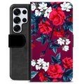 Samsung Galaxy S25 Ultra Custodia Portafoglio - Fiori Vintage
