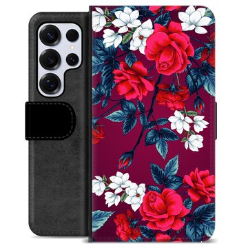 Samsung Galaxy S25 Ultra Custodia Portafoglio - Fiori Vintage