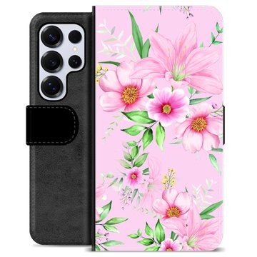 Samsung Galaxy S25 Ultra Custodia Portafoglio - Fiori ad Acquerello