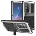 Samsung Galaxy S25 Ultra R-Just Custodia Premium con Kickstand e protezione dello schermo in vetro temperato - Argento