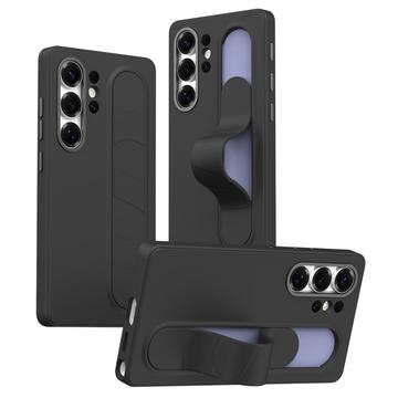Custodia ibrida Smart Samsung Galaxy S25 Ultra con impugnatura in piedi - Nera