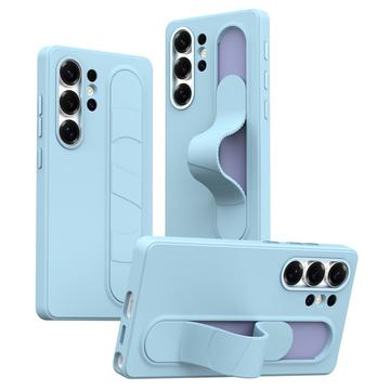 Custodia ibrida Smart Samsung Galaxy S25 Ultra con impugnatura in piedi - Blu