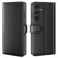Custodia in pelle a portafoglio per Samsung Galaxy S25 con cavalletto - nera