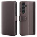 Custodia in pelle a portafoglio per Samsung Galaxy S25 con cavalletto - Marrone
