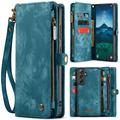 Custodia a portafoglio multifunzionale Caseme 008 2 in 1 per Samsung Galaxy S25+ - Blu
