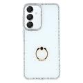 Custodia ibrida Samsung Galaxy S25+/S24+ CrystalGlow con supporto per anello - Bianca
