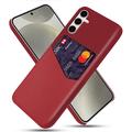 Custodia KSQ con Slot per Schede per Samsung Galaxy S25+ - Rossa