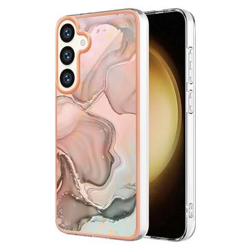 Custodia in TPU elettrolitico per Samsung Galaxy S25+ con motivo marmorizzato IMD - Rosa