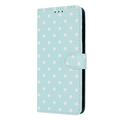 Custodia a portafoglio per Samsung Galaxy S25+ con motivo a pois - Blu