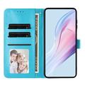 Custodia a portafoglio per Samsung Galaxy S25+ con motivo a pois - Blu