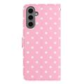 Custodia a portafoglio per Samsung Galaxy S25+ con motivo a pois - Rosa