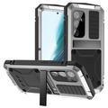 Samsung Galaxy S25+ R-Just Custodia Premium con Kickstand e protezione dello schermo in vetro temperato - Argento